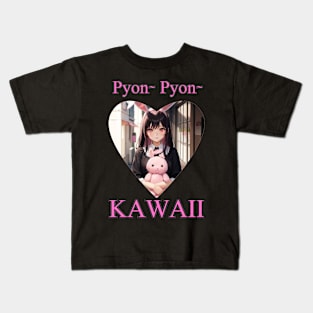 Bunny Pyon Pyon Kawaii Anime Girl Kids T-Shirt